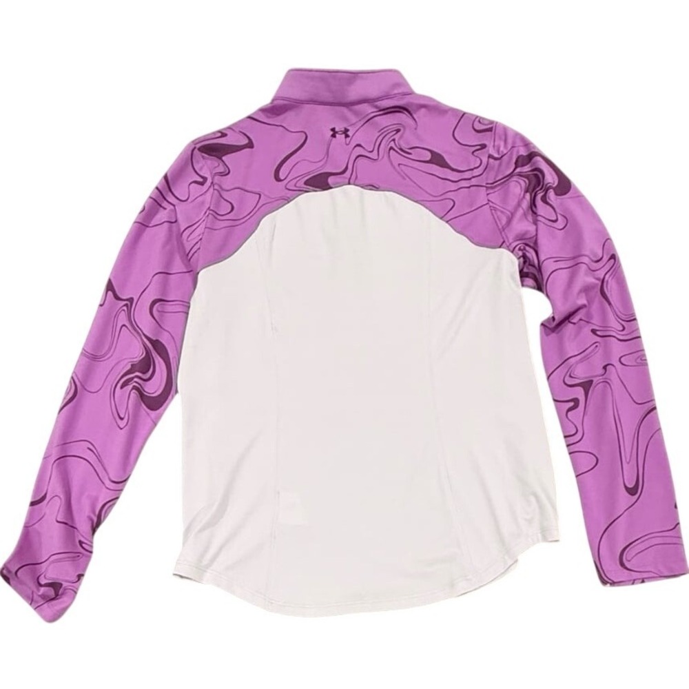 Under Armour Pink White Quarter Zip Pullover Womens Large (Preloved) - Picture 3 of 5